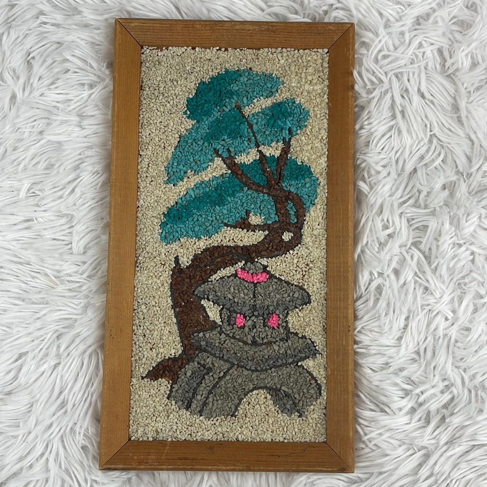 Vintage MCM Gravel Bonsai/agate tree art
